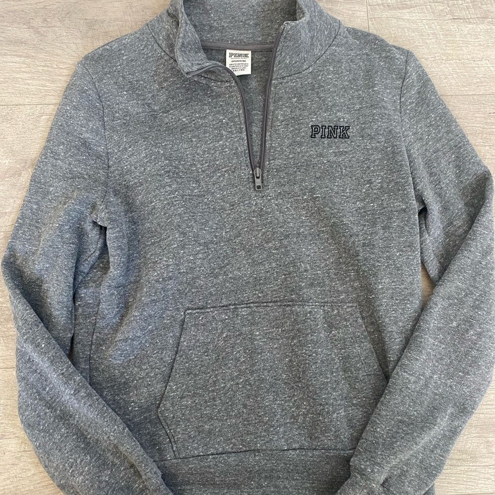 Victoria’s Secret gray quarter zip pullover hoodie size small